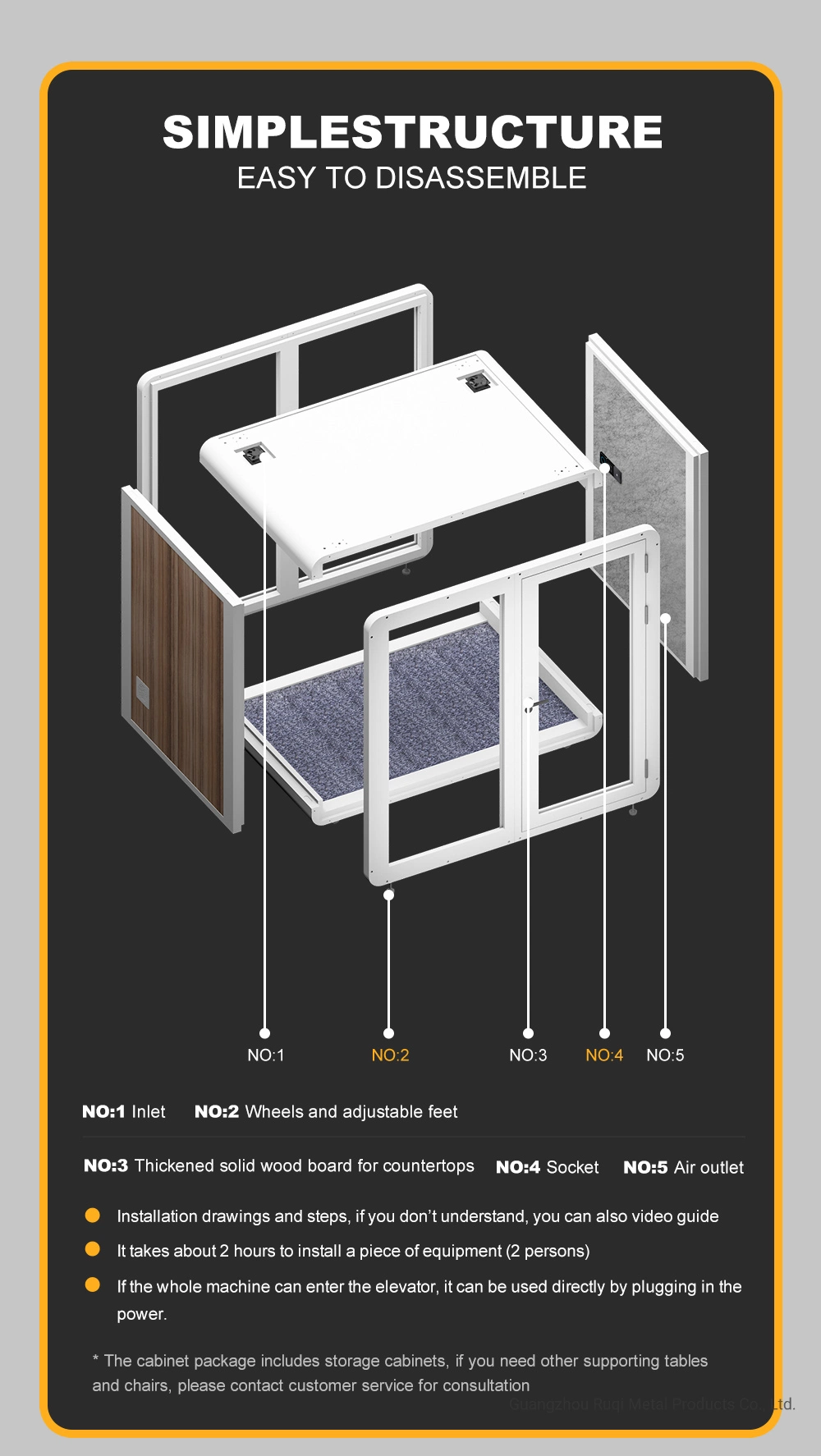 Noise Insulation Mobile Work Space Office Pod Study Cabin