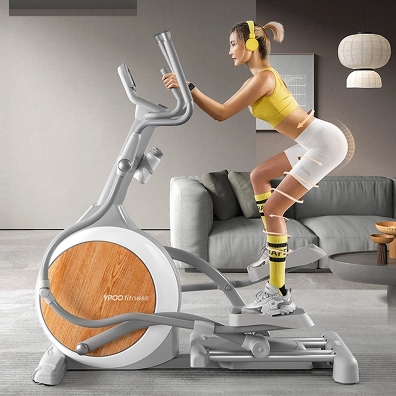 Ypoo 2023 New Design Wooden Smart Fitness Elliptical Bike Fitness Bicylce Cross Trainer