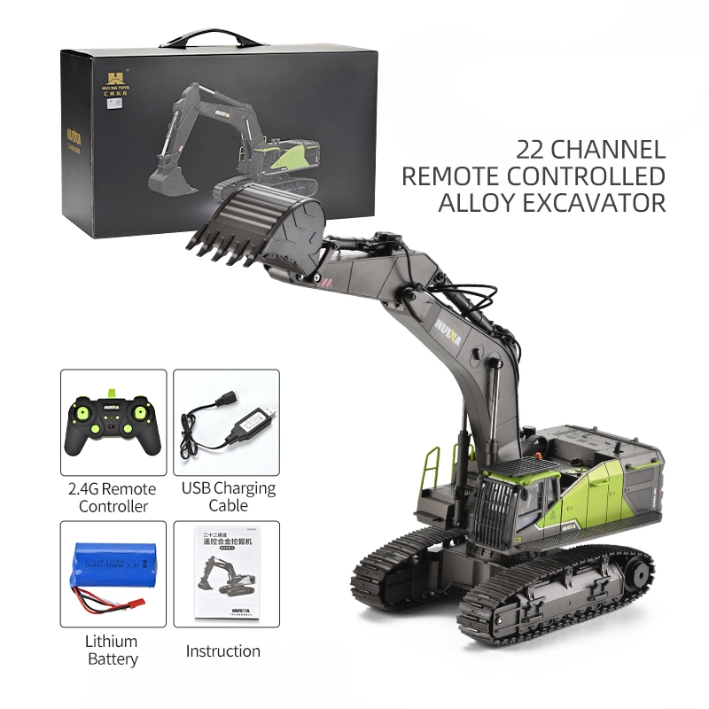 QS Toys Wholesale/Supplier 1: 14 Scale RC Excavator Remote Control 2.4GHz 22 Channel Toys for Man Gifts Collect Luxury Half Diecast Alloy Metal Simulation Model