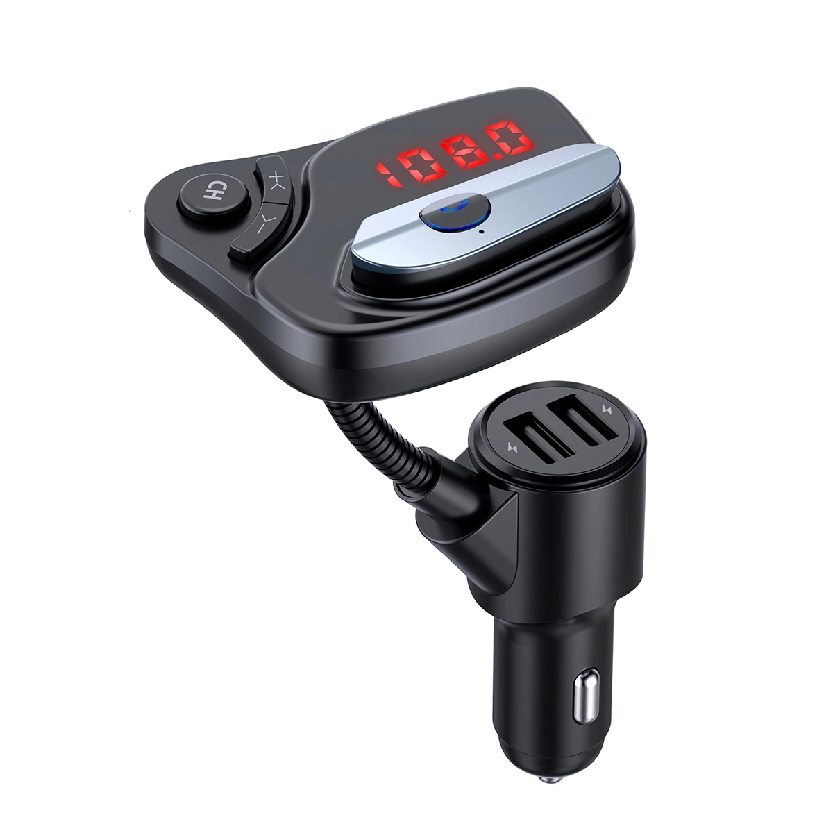 Nouveau commerce de gros Hot MP3 Player mains libres FM émetteur voiture Chargeur chargeur chargeur allume-cigare USB double