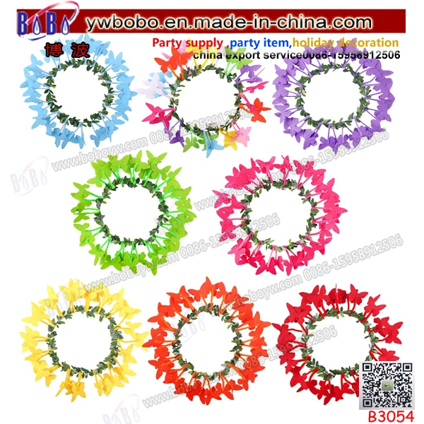 Hawaiian Leaf Leis Flowers Necklace Headbands Tropical Luau Party Supplies Birthday Party Favor (B3005)