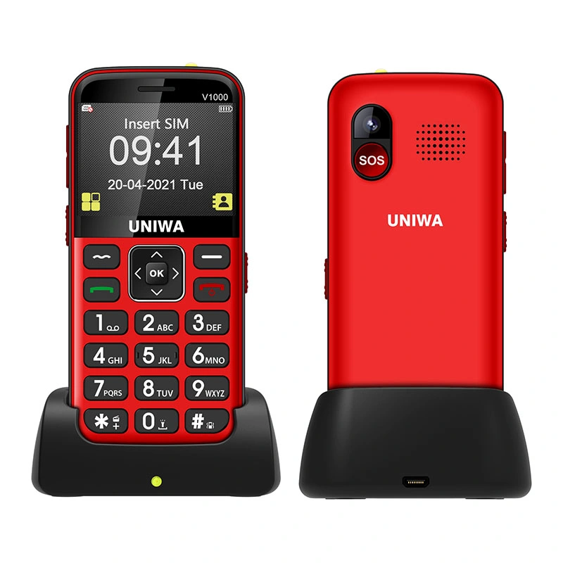 Uniwa V1000 2.31 дюйма экран Big Button бренд 4G Senior Мобильный телефон Bar