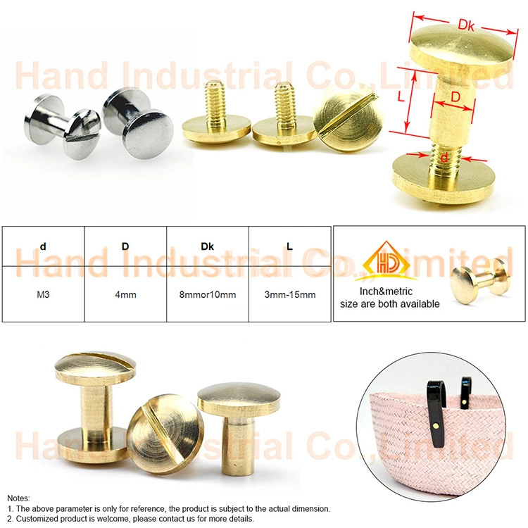 M3 M4 5 6 8 10mm Binding Screw Male Female Connector Bolt Brass Chicago Screw Dome Head Barrel Nut