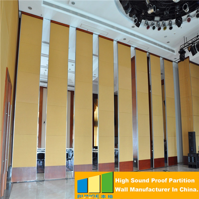 Aluminium Frame MDF Fabric Sliding Folding Wooden Walls Banquet Hall Soundproof Movable Partition for Restaurants