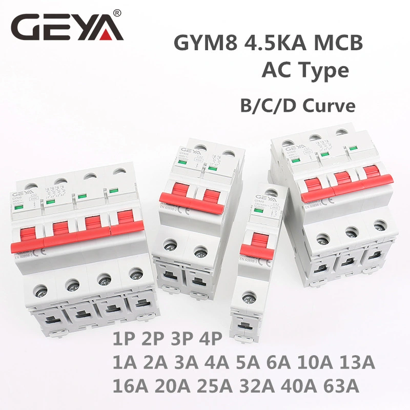 MCB 4.5ka 3p 1A-63A Electrical Air Circuit Breakers Overload Protector Switch