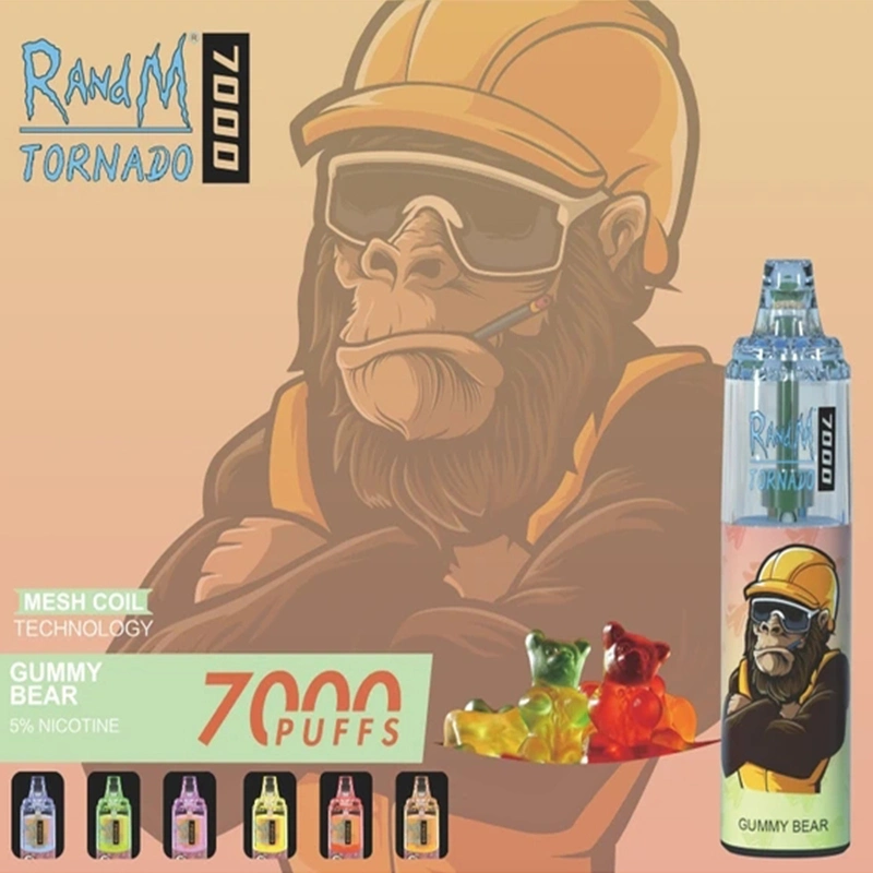 Ventes en usine directement Randm Tornado 7000 Puffs stylo Vape rechargeable Liquide E-Liquid 14 ml avec lumière RVB