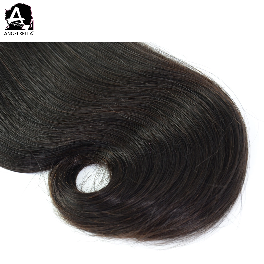 Angelbella 100 Brazilian Human Hair Bundles 1b# Curve Straight Hair Weft