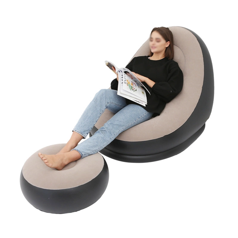 Inflatable Lounge Chair with Ottoman Blow up Chaise Lounge Air Chair Sofa