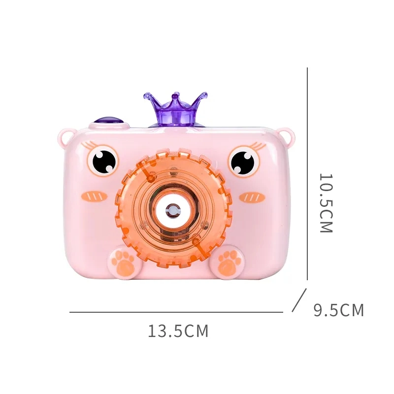 Wholesale Plastic Toys Cute Shape Children Girls Toys Gift Braces Real Color B /O Queen Crown Bubble Camera with Light and Music