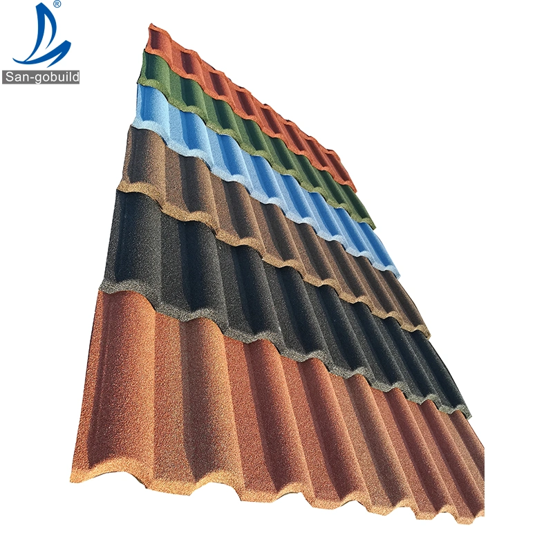 Egypt Colored Stone Coated Zinc Aluminium Roof Sheets Weather Resistant Decorative Roofing Material 26 Gauge