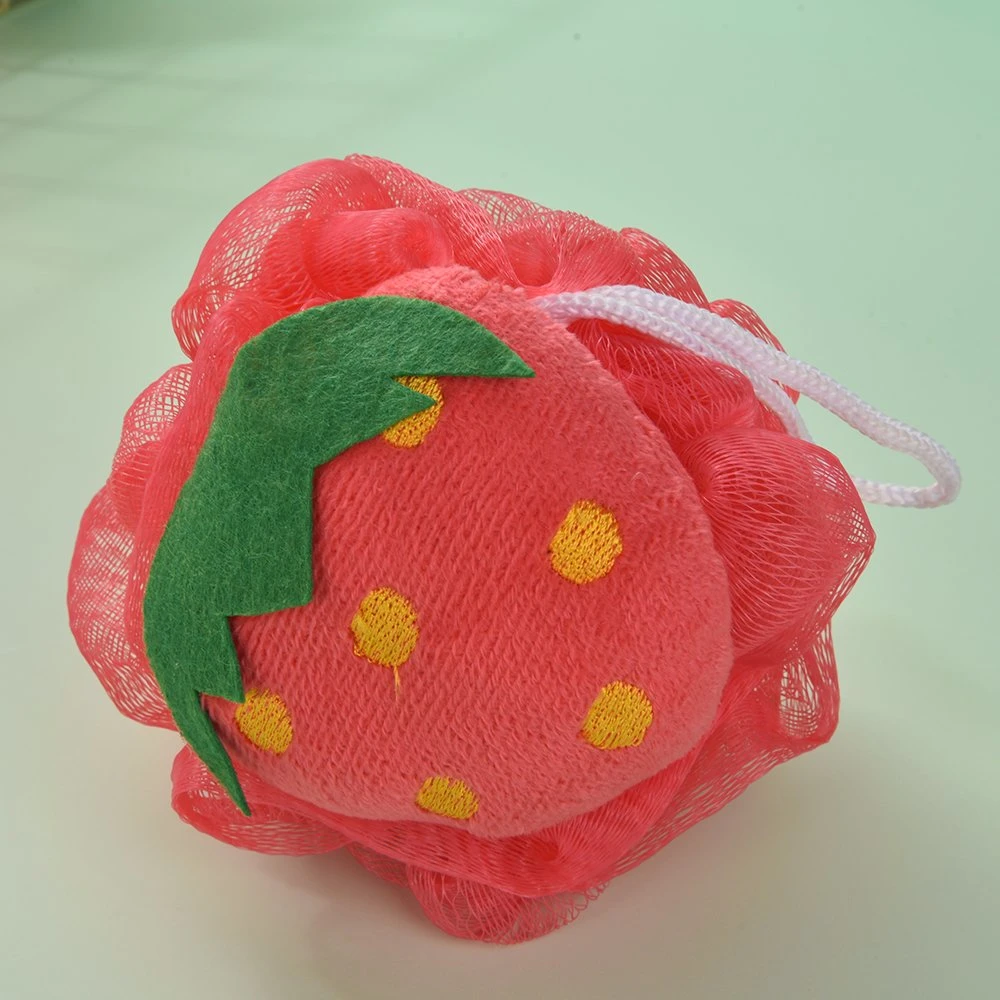 Kids Fruit Shaped Body Scrubber Loofah Mesh Puff Bath Sponge