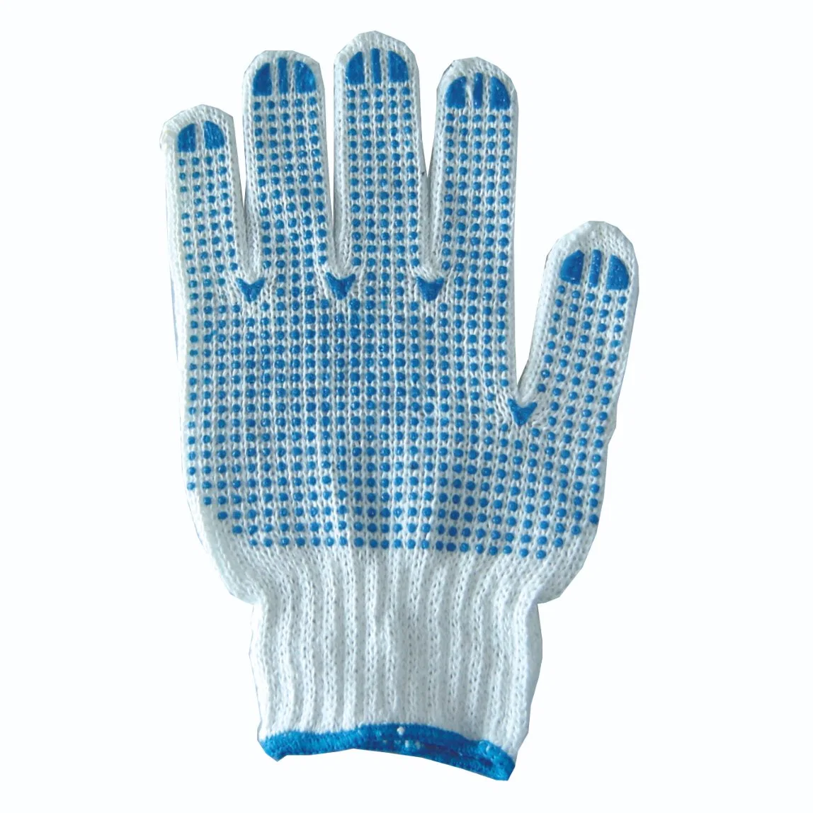 Slg-8003 T/C Yarn Gloves Cotton Gloves Dotted White Cotton with Dots Gloves