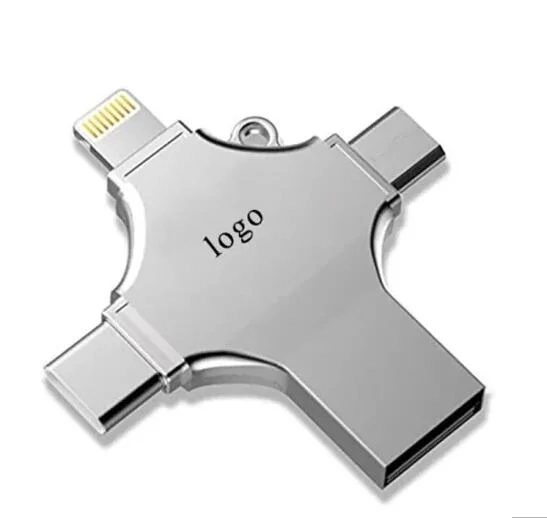 2020 Newest 4 in 1 USB3.0 OTG Flash Drive Memory Drive OTG USB Stick for Apple Ios Android Type C, Android 8g/16g/32GB/64GB Adaptor