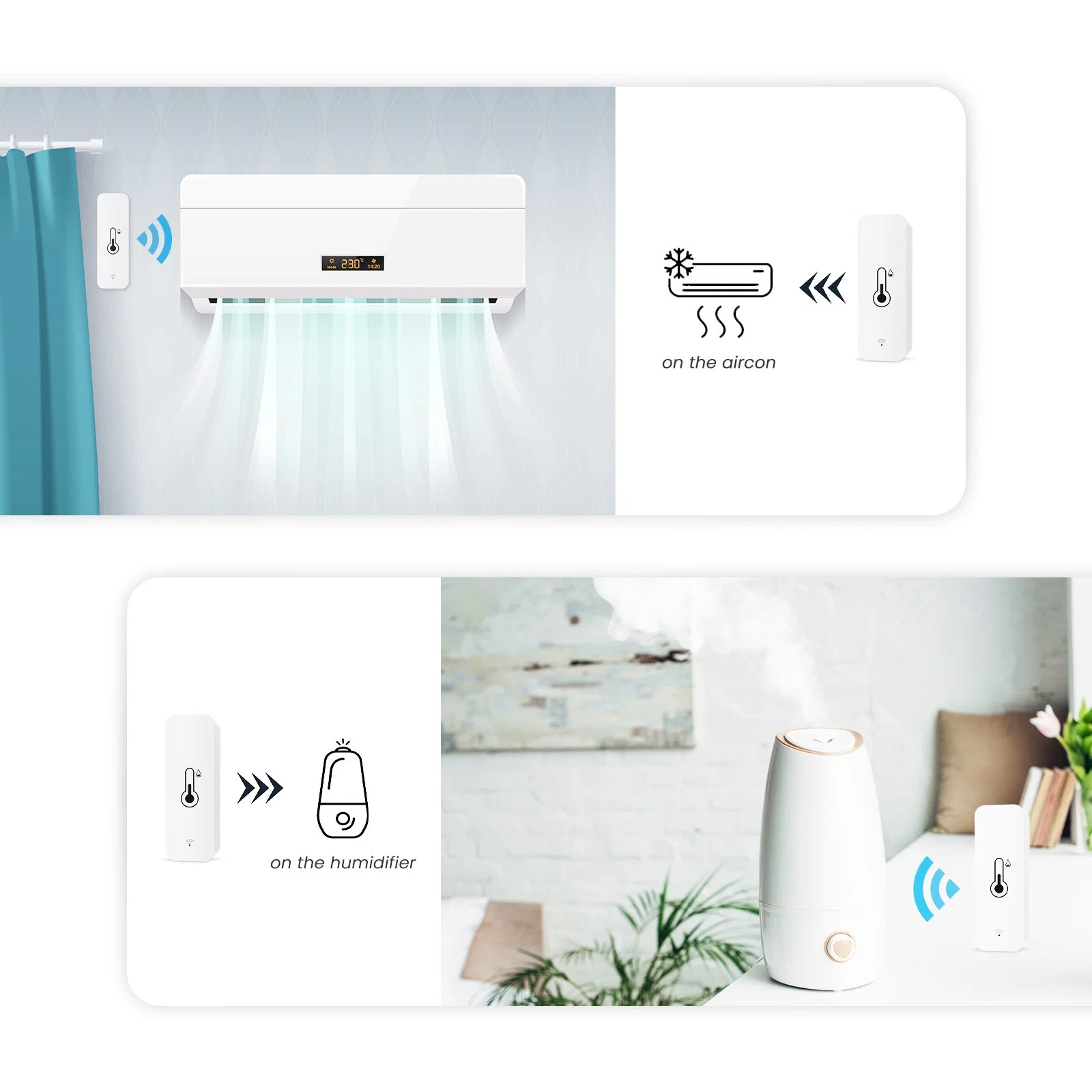 SLS WiFi Smart Sensor de temperatura y humedad está diseñado para una rápida configuración de la App.