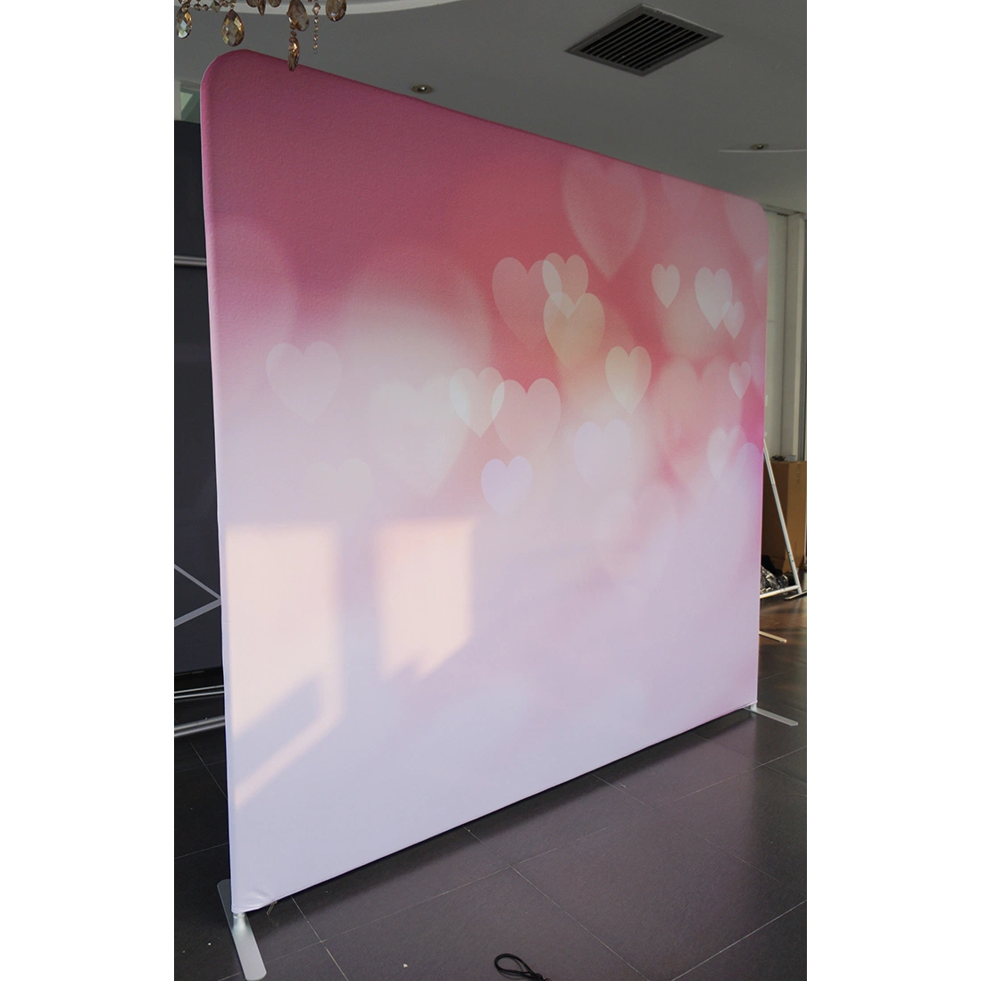 Straight Floor Portable Folding Fabric Stand Backdrop Display For Advertising Promotion