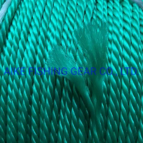 6mm-10mm Nylonrope White/Black/Blue/Green Color 3 Strands Twisted Polyamide/PP/Nylon for Pelagic Fishing Packaging Rope