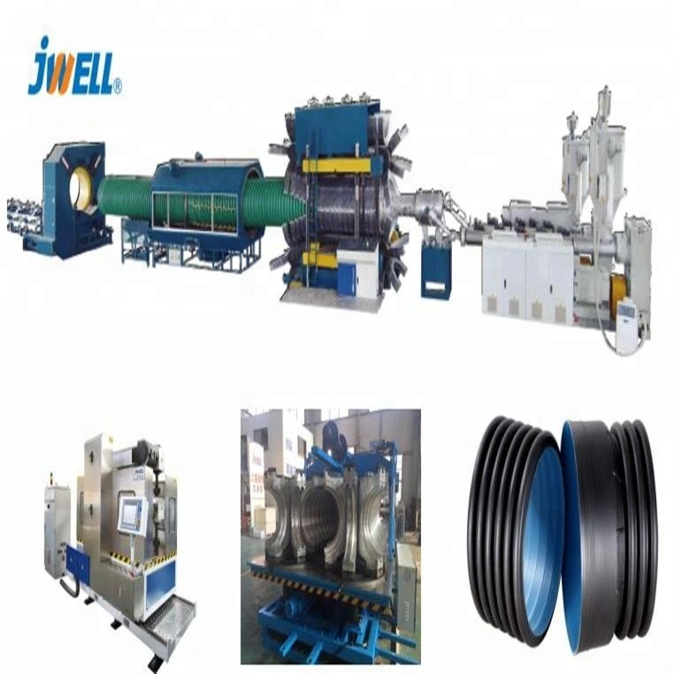 HDPE PP PVC Double Wall Corrugated Pipe Extrusion Line with Water Cooling System