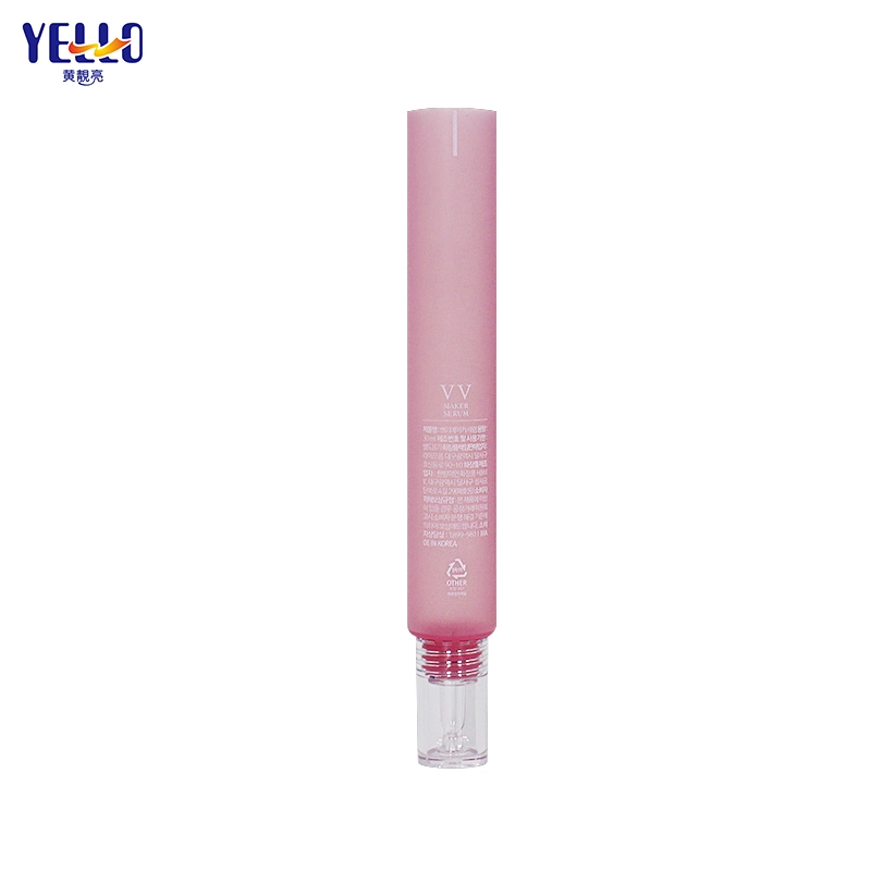 Empty Pink Packaging Plastic Cosmetics Tubes for Eye Cream with Glass Nozzle with Printing