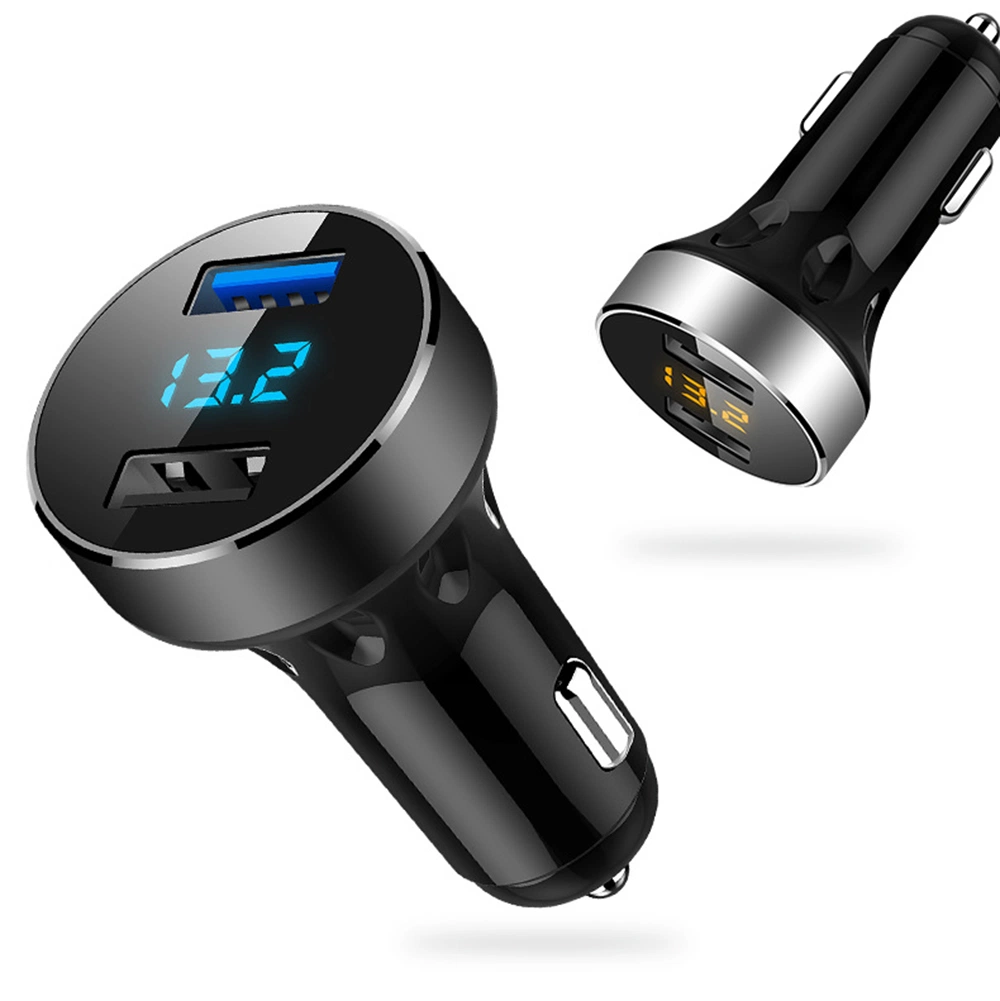 Dual USB Car Charger Cigarette Lighter Voltage Meter Universal Charging Devices Wbb12943