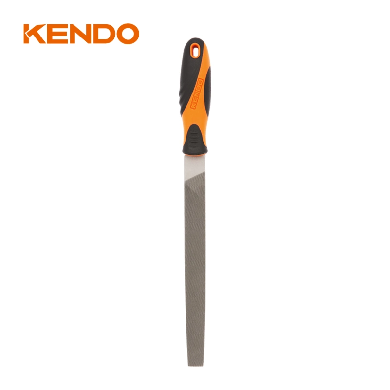 Kendo Flat Steel File with Surfaces Double Cut, One Edge Uncut, One Edge Single Cut