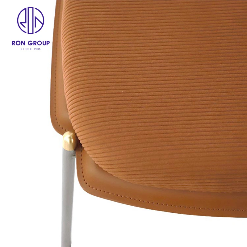 Hot Selling High quality/High cost performance  Restaurant Hotel Cloth Art Soft Back Metal Dining Chair