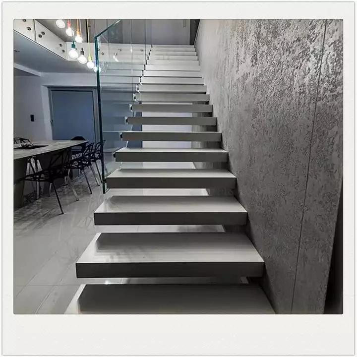 Steel Wood Modern Competitive Price Floating Straight Staircase