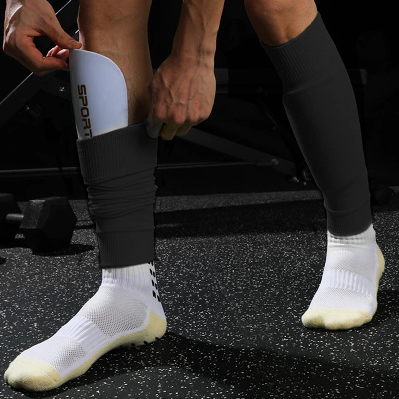 Sports Soccer Shin Guard Pad Sleeve Sock Leg Support Football Compression Calf Sleeve for Adult Teens Children