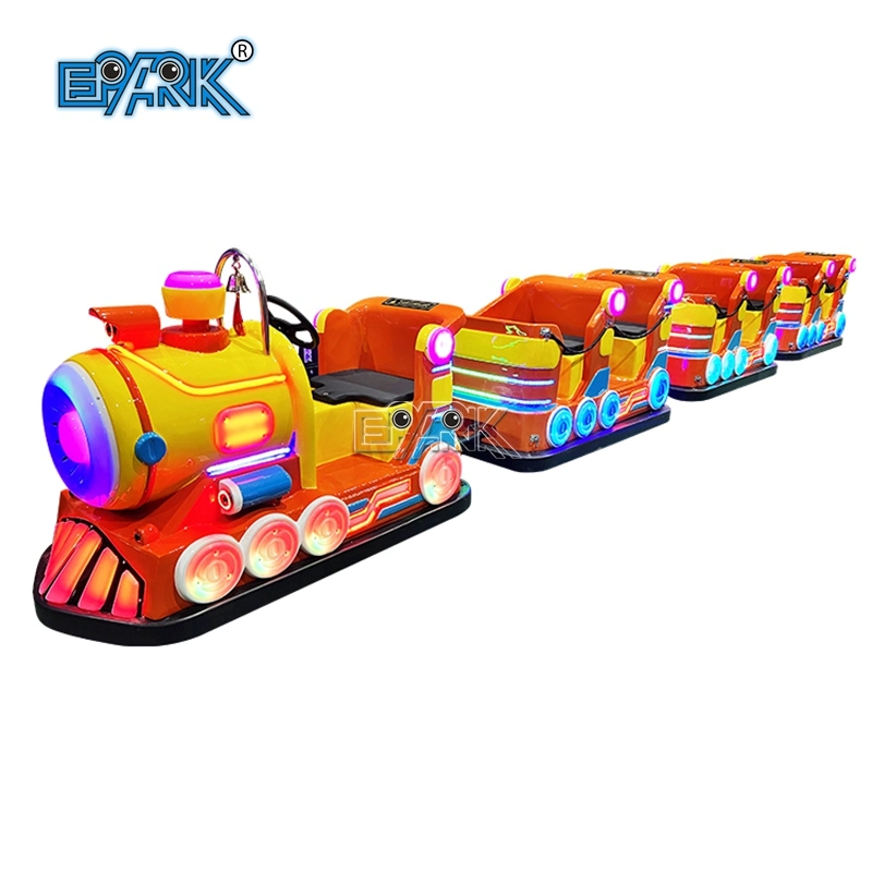 Parque de diversiones High-Power Train Head Tow 3 nuevos vagones de doble fila Entrena a Kiddie Ride