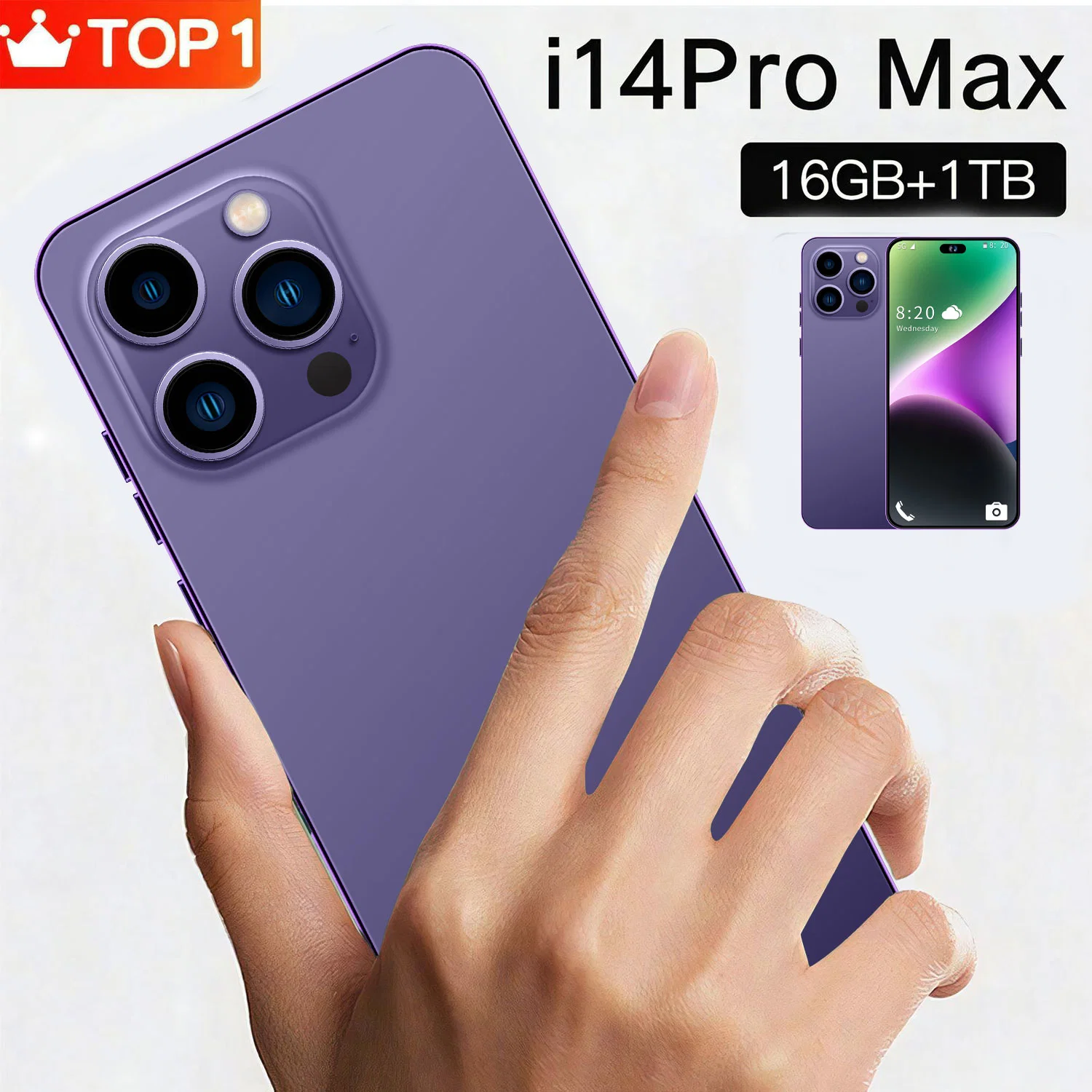 Los teléfonos Viqee Venta caliente Nuevo teléfono móvil inteligente I14Pro Max de 3GB+32GB celular Android, OEM/ODM gran cantidad en stock