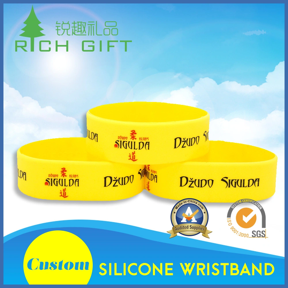 Fabricante segmentada personalizados pulseiras de silicone com impressos/ Debossed/ logótipo em relevo