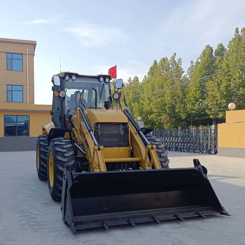 6ton 7ton 8ton 9ton Front End Loader Backhoe Loader Excavator Product with 4X4 Four-Wheel Steering System and Crab Walking and Rear Axles