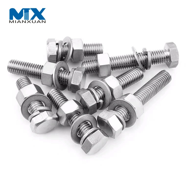 China Manufacturing Fastener Grade 8.8 Hex Bolt Nut Screw Washer DIN931 DIN933