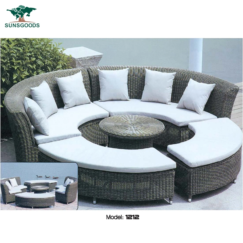 Modern Restaurant Furniture Rope Set Garden Patio Rattan Leisure Outdoor Sofa