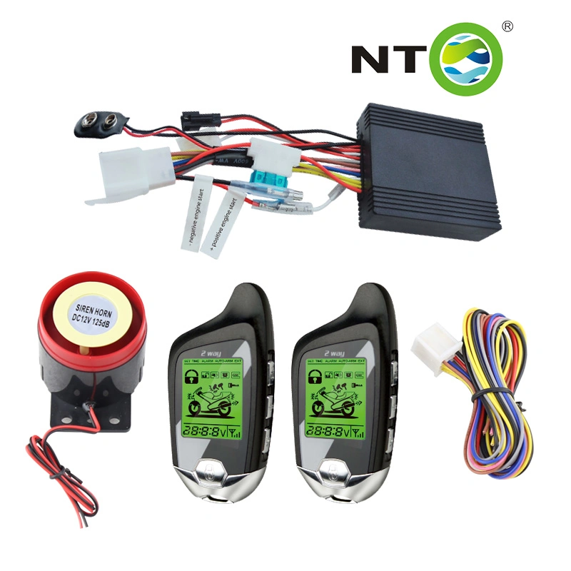 Npara LM450 dois controles remotos de arranque e paragem do motor da tela LCD do sistema de alarme de Moto