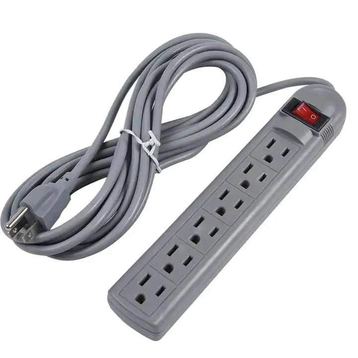 6 Outlet Surge Protector Power Strip Vertical Type for South/Latin America Market 110V 15A 14AWG