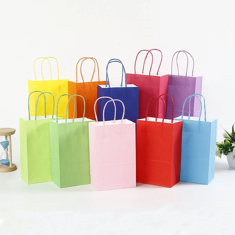 Reciclar precios baratos de regalo de la marca impresa personalizada bolsa de papel de compras de navidad con su propio logotipo