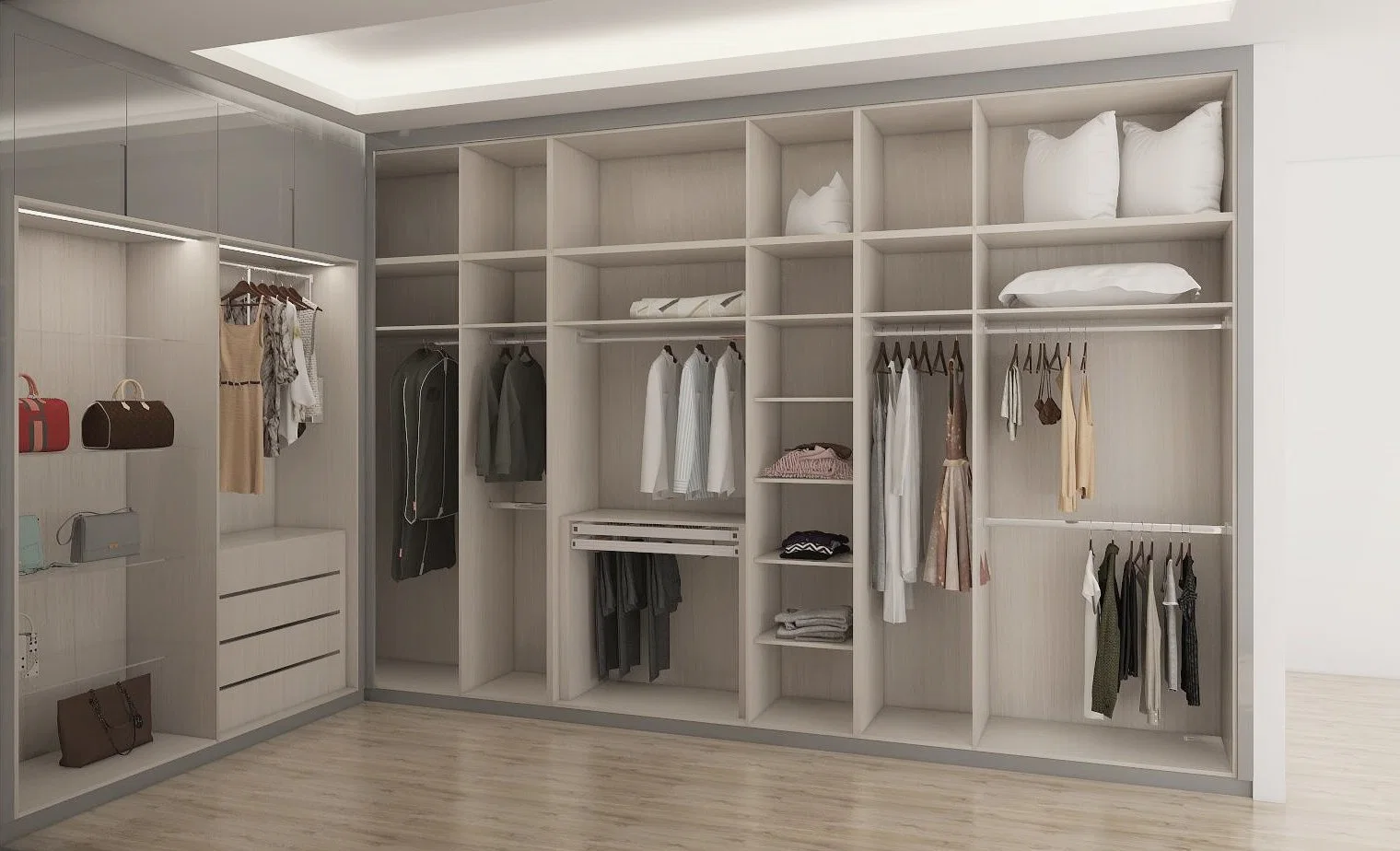 Customized Modern Luxury Furniture Wooden Bedroom Walk in Closets for Hotel and Villa