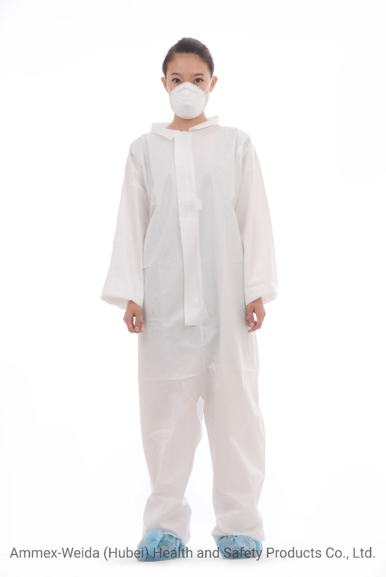 with Good Protection Disposable Coverall Without Hood and Feetcover by Different Material for Hygienic Environment