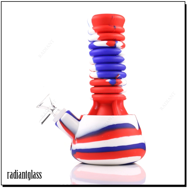 Silicone Extendable Neck Round Base Beaker Smoking Water Pipe