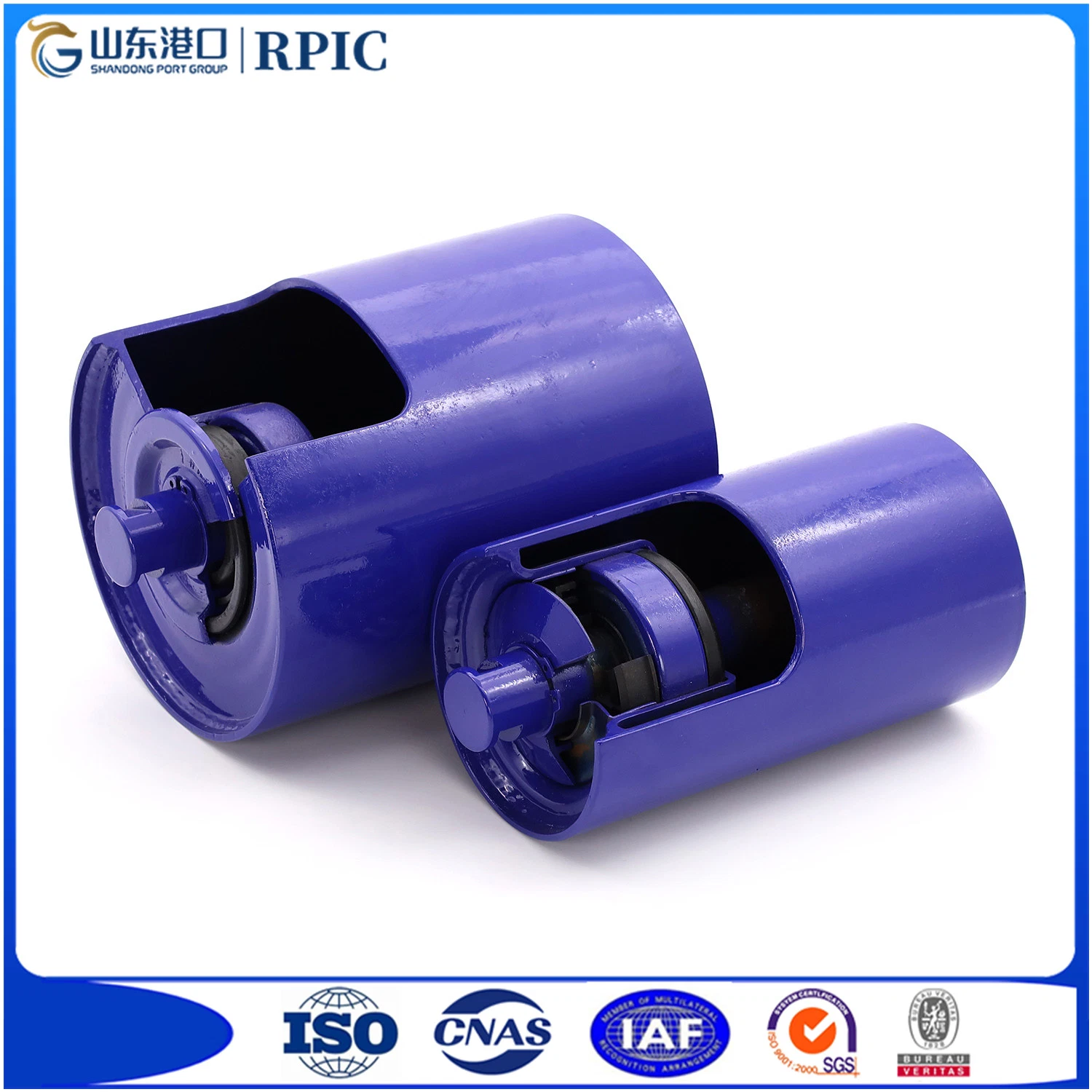 China Factory Price Belt Conveyor Pulley Steel Rubber HDPE Carry Carrying Carrier Trough Return Impact Idler Conveyor Roller for Coal/Grain/Port/Concrete Plant