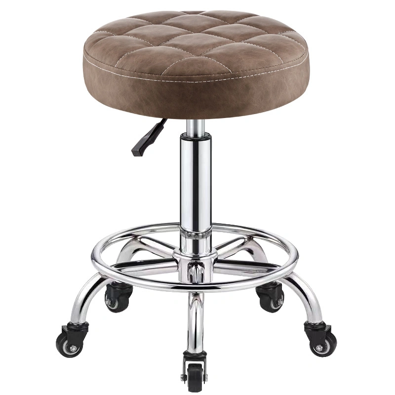 Adjustable Swivel Beauty Salon Massage Hairdresser with Wheels Styling Pedicure Training Bar Stool Chair Dining Chair