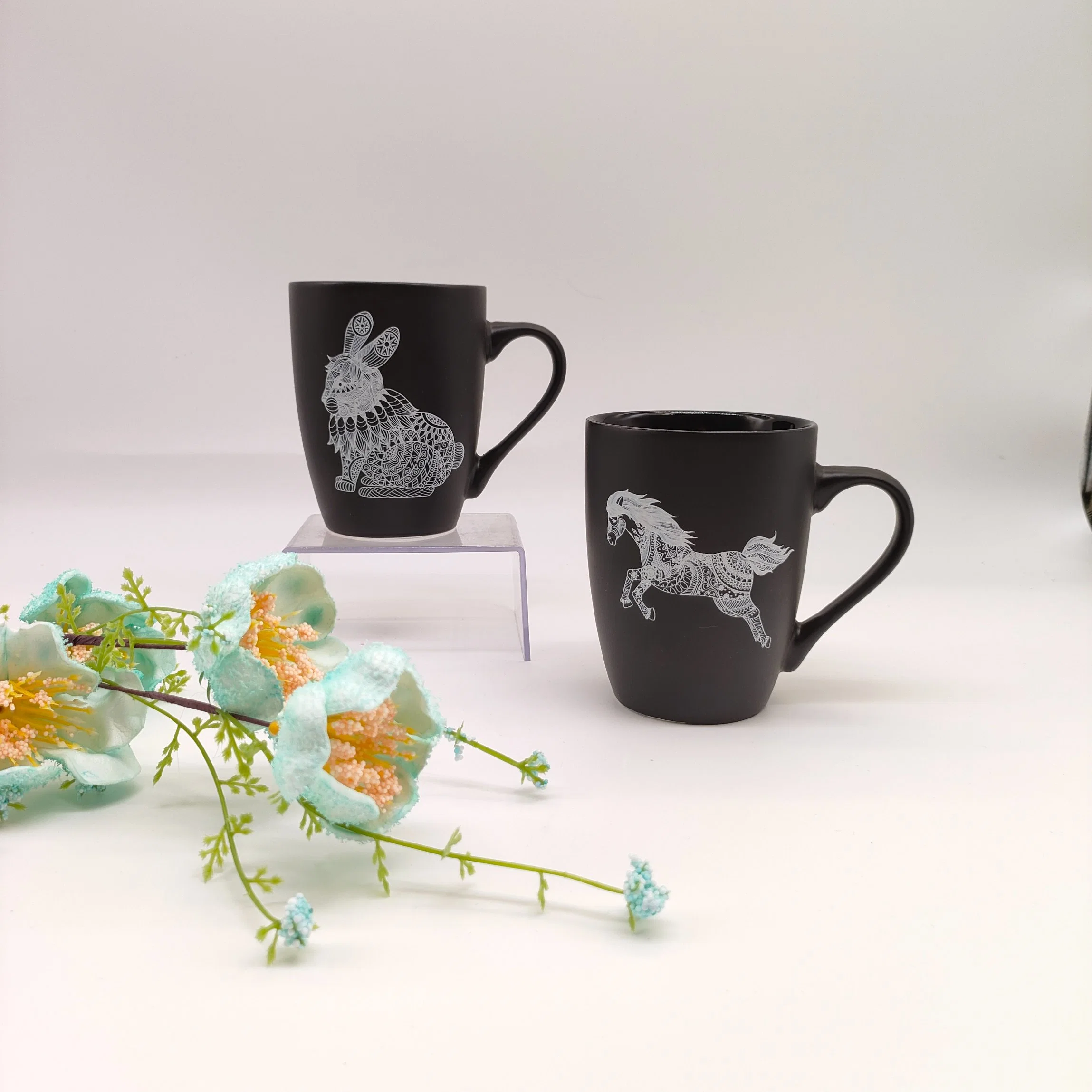 Daily Use New Bone China Coffee Mugs with Animal Decal