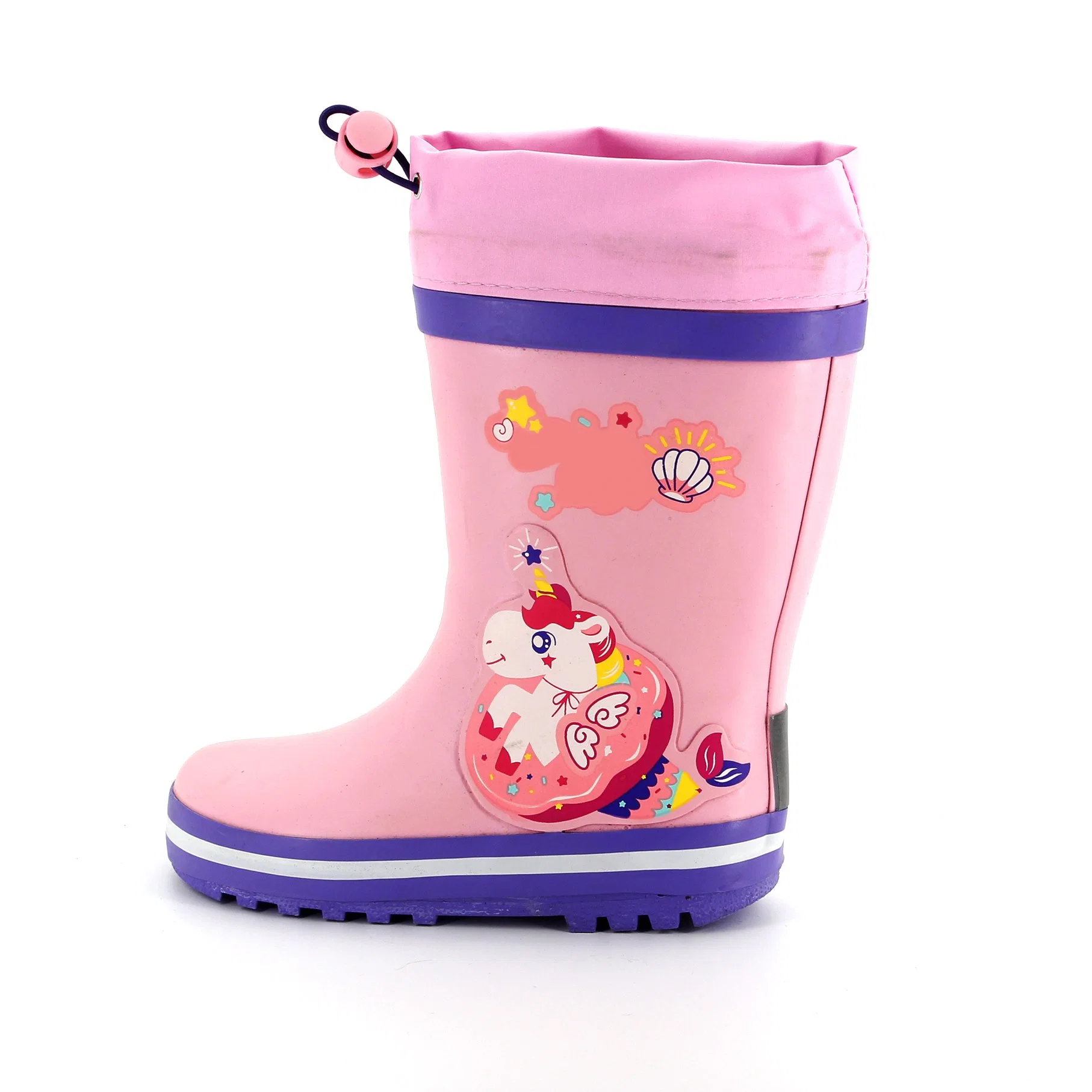 Резиновые Wellies открытый водонепроницаемый Дети дождя ботинки напечатано жесткий ношение обуви обувь