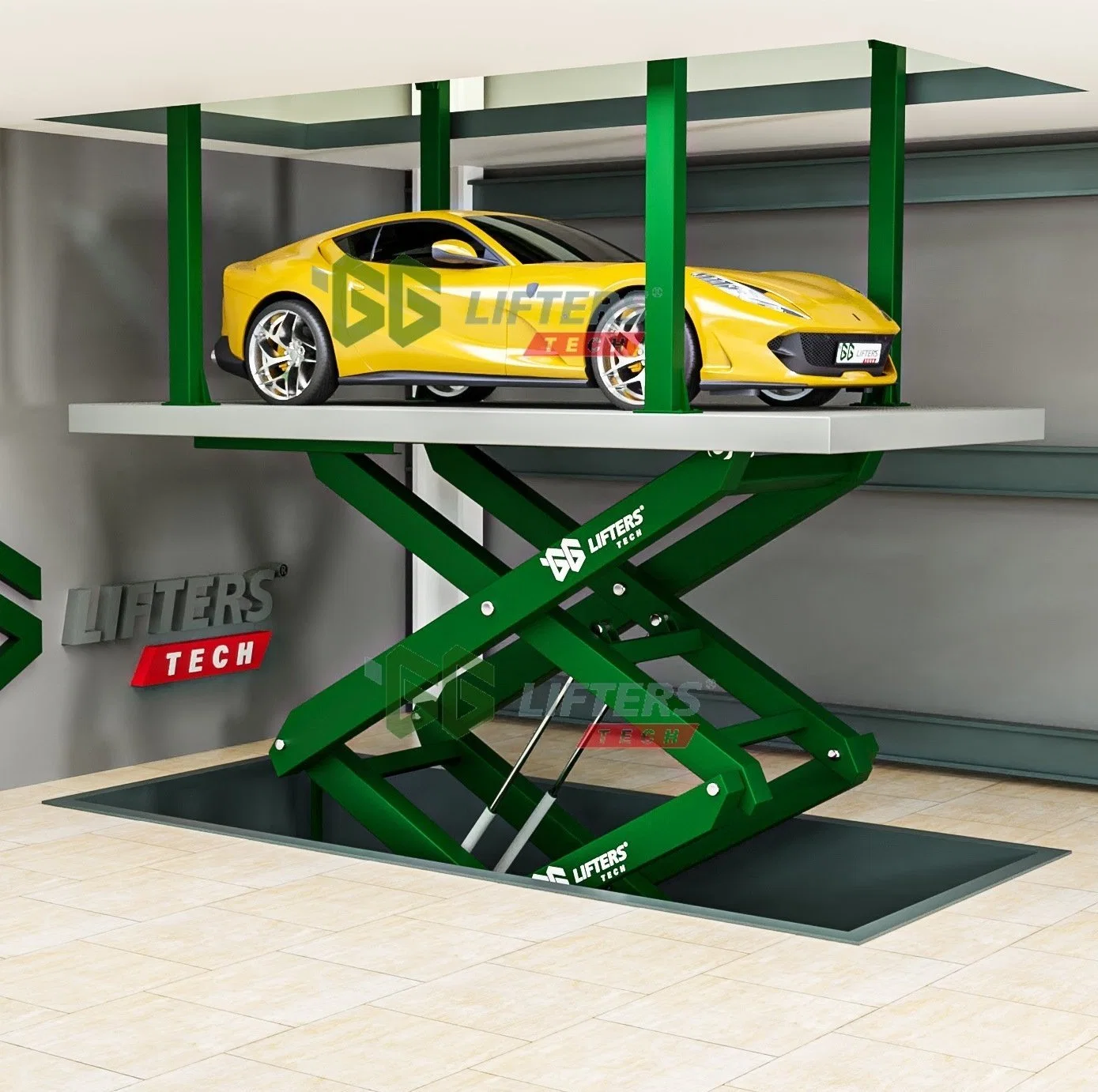 scissor auto lift underground hidden car parking lift garage equipment parking system
