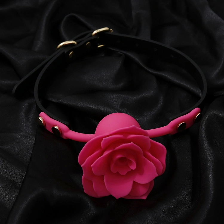 Custom Bdsm Rose Flower Mouth Ball Sm Full Silicone Sex Toys Fetish Mouth Gags Sex Products