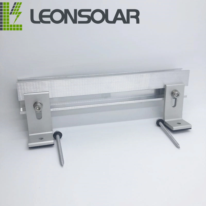 El aluminio Panel Solar Soporte de kit de montaje de techo de hojalata L Sistema de pies para Color negro.