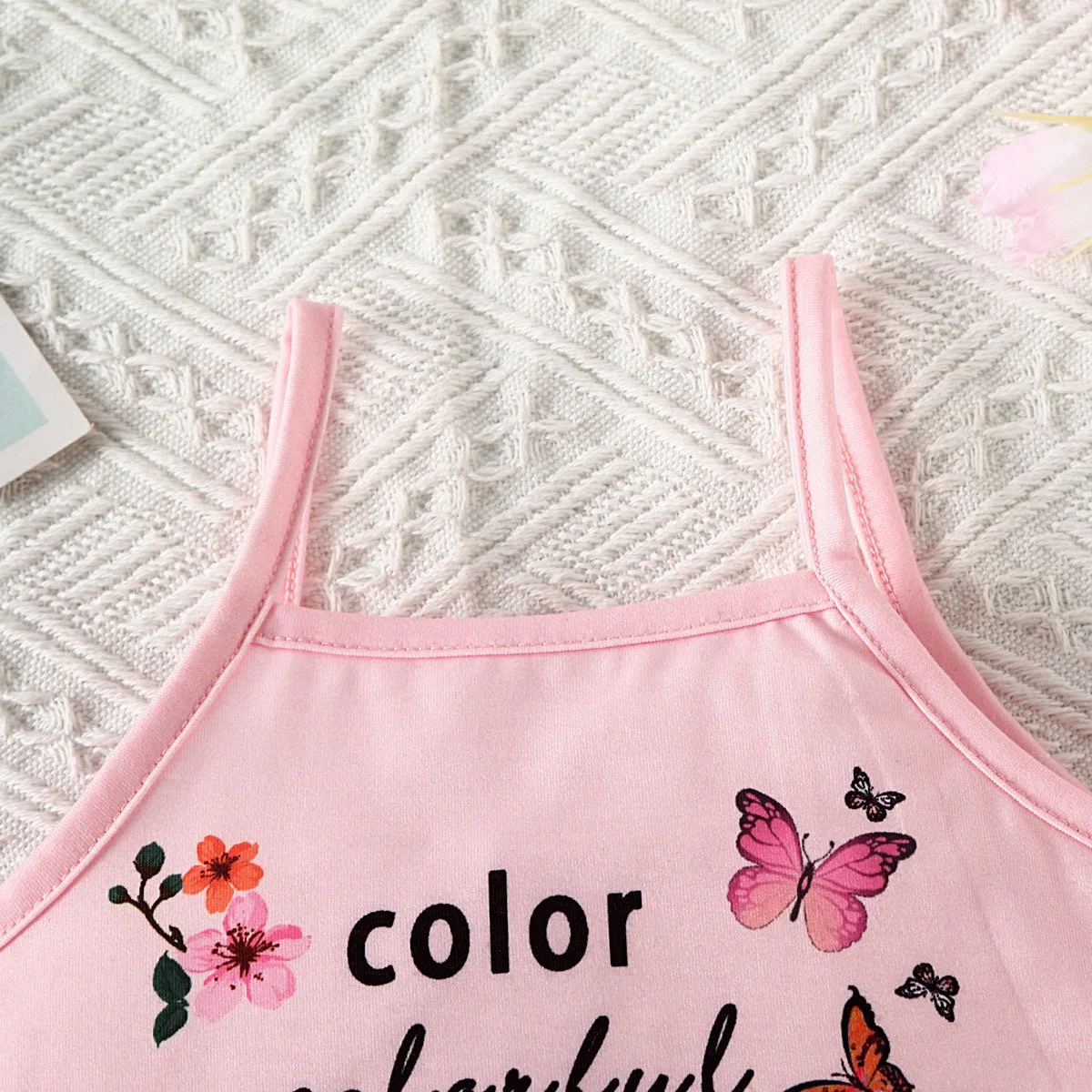 Broken Flower Children's Clothing Girl's Vest Class a Pure Cotton Sling Inner Wear Baby Bottom