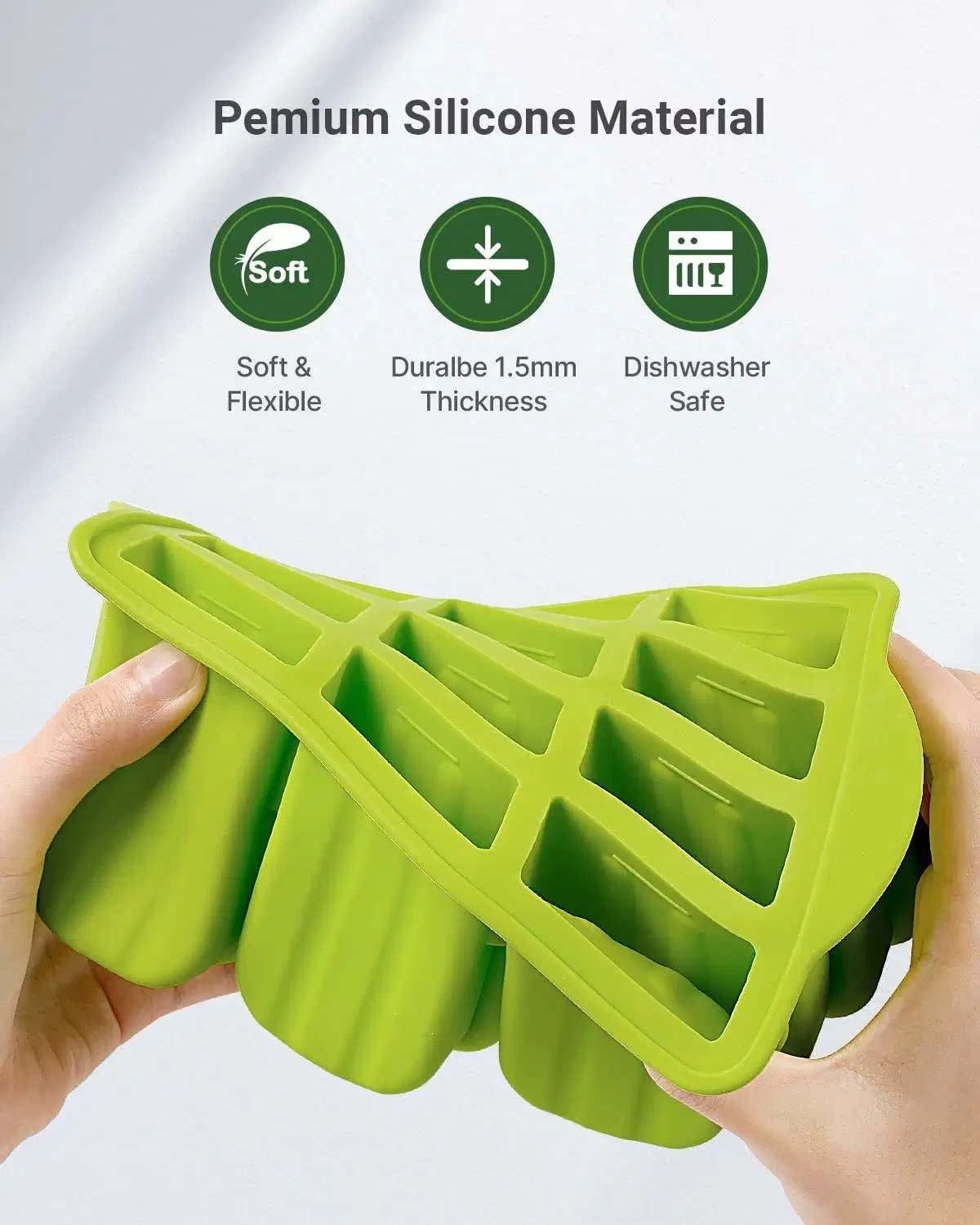 High quality/High cost performance Family Use Foldable 12 Cavity 3D Silicone Ice Cream Mold