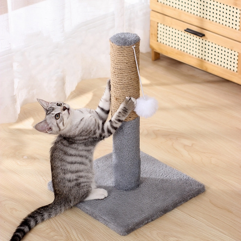 Simple Cat Scratching Post Wear-Resistant Sisal Rope Cat Tree with Hanging Balls Cat Toys