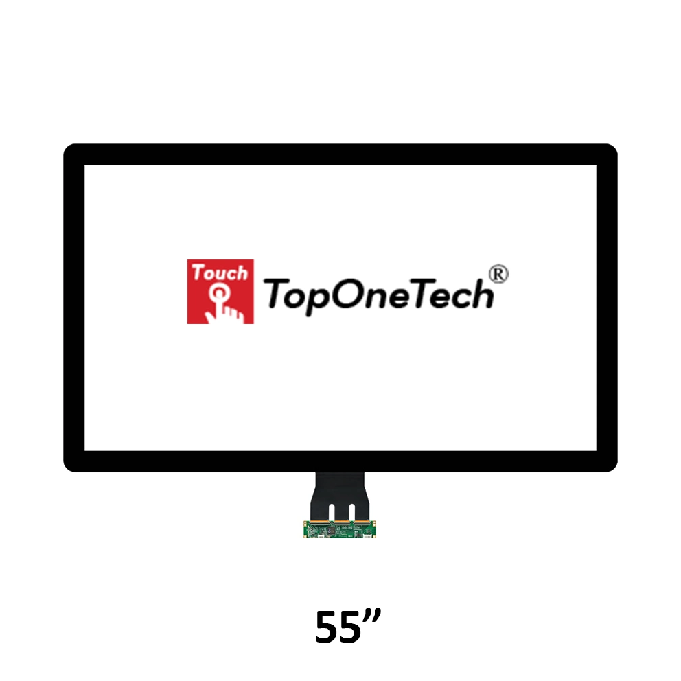 Industrial de 55 pulgadas de tamaño grande Pcap panel táctil capacitiva proyectada Multi Chip Sensor con interfaz USB para pegar en la pantalla LED LCD Componentes del módulo de monitor